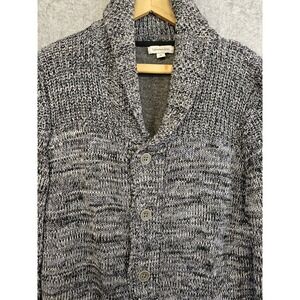 Calvin Klein Cardigan Dad Sweater Mens M Fleece Lined Knit‎ Button Up Grandpa